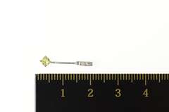 10K White Gold Peridot Diamond Accent Bar Statement Pendant