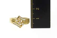 14K Yellow Gold 0.53 Ctw Marquise Diamond Bypass Engagement Ring