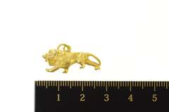 14K Yellow Gold 3D Crouched Lion Power Strength Symbol Charm/Pendant
