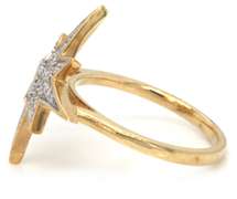Trendy & Fun 10kt YG Pave Diamond Star Ring