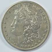 High grade 1884-S Morgan Silver Dollar. Cleaned AU