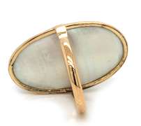 Modern 14kt YG Paua Shell Ring
