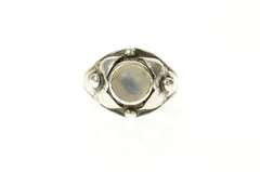 Sterling Silver Georg Jensen Ornate Moonstone Cabochon S20 Ring