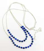 Carolyn Pollack Sterling & Lapis Long Bead Necklace
