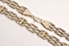 Heavy Sterling & 18k Necklace