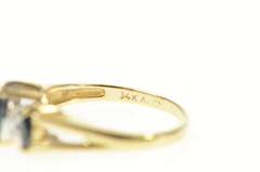 14K Yellow Gold Marquise Sapphire Diamond Accent Statement Ring