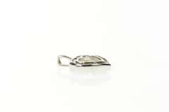 10K White Gold Diamond Channel Heart Love Symbol Pendant