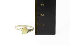 10K White Gold Retro Ornate Syn. Green Star Sapphire Ring