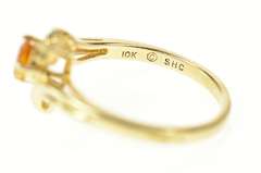 10K Yellow Gold Pear Citrine Diamond Accent Bypass Ring