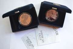 1998  And 2003 W Proof Eagles With Boxs &Papers