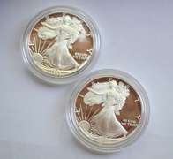1988 S &1992 S Proof Silver Eagles With Boxs Papers