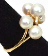 Custom Pearl Ring in 14KT Yellow Gold