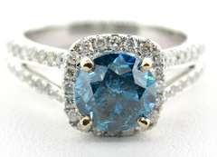 Fancy 14KT Blue Diamond Ring
