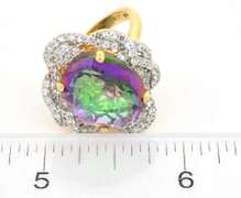 Captivating Mystic Topaz & White Topaz Ring in Vermeil