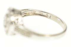 10K White Gold 0.35 Ctw Diamond Halo Promise Engagement Ring