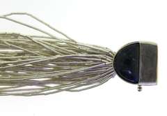 Sterling Silver 50 Strands Lapis Bracelet