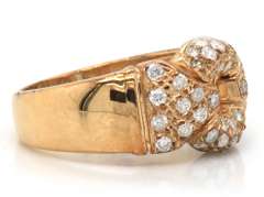 Gorgeous 14kt YG Pave Diamond Link Top Ring