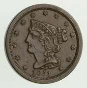 1851 Braided Hair Half Cent - Choice