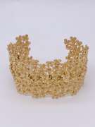 Gorgeous SS & 22kt Gold Plated Bangle Cuff Designer Bracelet