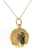 Stunning Yellow Gold Sand Dollar Charm Necklace