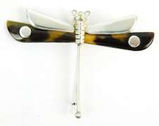 Early William Spratling Sterling Shell Dragonfly Pin
