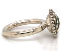 Trendy Silver Pandora Green Quartz Bloom Ring
