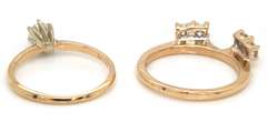 Elegant 14kt YG Round Diamond Engagement Ring with Diamond Band