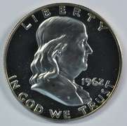 Superb Gem Cameo Proof 1962 Franklin Half Dollar