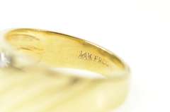 14K Yellow Gold Classic Diagonal Diamond Wedding Band Ring