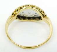 Flattering Vintage 14K Gold Diamond Ring, 8.5