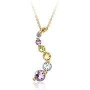 18K Gold/ Sterling Silver Multi Color Journey Pendant