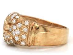 Gorgeous 14kt YG Pave Diamond Link Top Ring