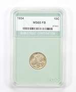 MS65 FB 1934 Mercury Dime - Graded NTC
