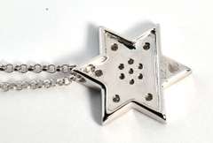 Star of David Pendant Necklace in 14K White Gold