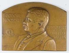 1907-Dated Theodore Roosevelt - Hampton Roads Bronze Plaque