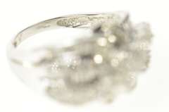 14K White Gold 2.16 Ctw Diamond Wavy Tiered Statement Ring