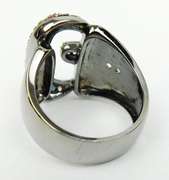 Sterling Multi-Colored Sapphire Buckle Ring, 10