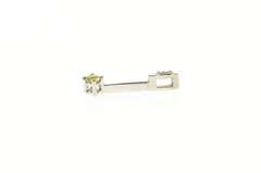 10K White Gold Peridot Diamond Accent Bar Statement Pendant
