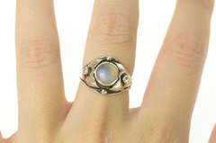 Sterling Silver Georg Jensen Ornate Moonstone Cabochon S20 Ring
