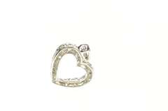 10K White Gold Diamond Classic Simple Heart Love Symbol Pendant