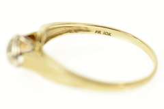 10K Yellow Gold Diamond Inset Textured Heart Love Symbol Ring