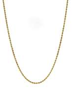 Simple Yellow Gold Rope Chain Necklace