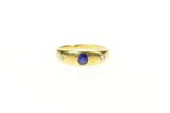 18K Yellow Gold Georgian Sapphire Rose Cut Diamond Band Ring