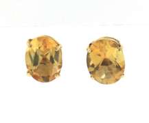 Beautiful Oval Citrine Yellow Gold Earrings