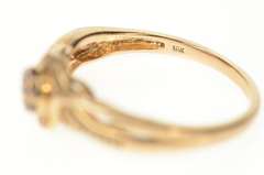 10K Rose Gold Orange Diamond Cluster Promise Engagement Ring