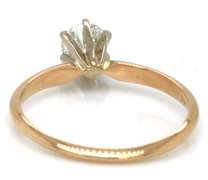 Glowing 14kt YG Diamond Solitaire Ring