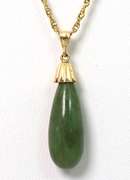 Neat Chrysoprase Necklace in14KT Yellow Gold