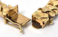 Slick Two-Textured Bracelet in Yellow Gold