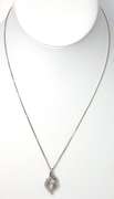 Sterling Silver Necklace with Floating White Stone Pendant