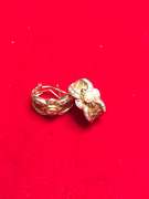 LADIES 14K GOLD AND DIAMOND LOOP EARRINGS